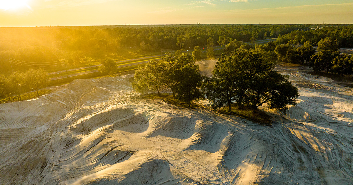 Mike Nuzzo expressed his excitement for our sites:

"There's good elevation, good topography, interesting features, and sand is ridiculously abundant here. Sand is probably the most important thing when building a golf course to achieve fast and firm play, and easier drainage."