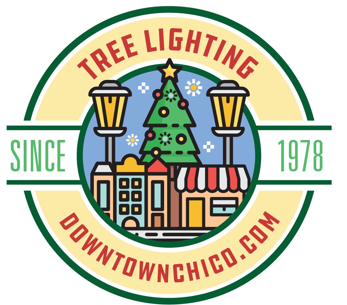 ChicoCityof's tweet photo. The Community Christmas Tree Lighting will return to the Chico City Plaza for its 44th year. Please see the following press release for details: https://t.co/71if8uoV5E https://t.co/BsgI8efNgU