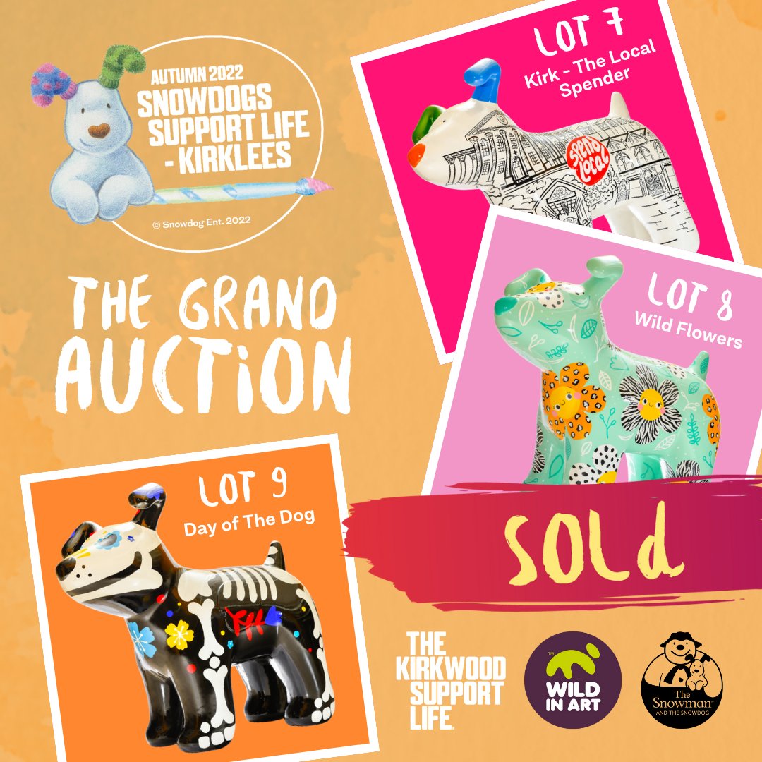 We're so sad to see our <a href="/SnowdogKirklees/">Snowdogs Support Life, Kirklees</a> sculptures under the hammer, but they're going to some amazing new homes! Check out our Facebook and Instagram stories for all the live results as they come in!

#TheKirkwood
#SupportLife
#SnowdogsKirklees