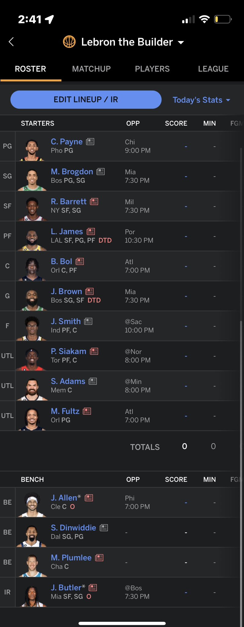 Locktopus on Twitter "My fantasy basketball team. Any suggestions? 