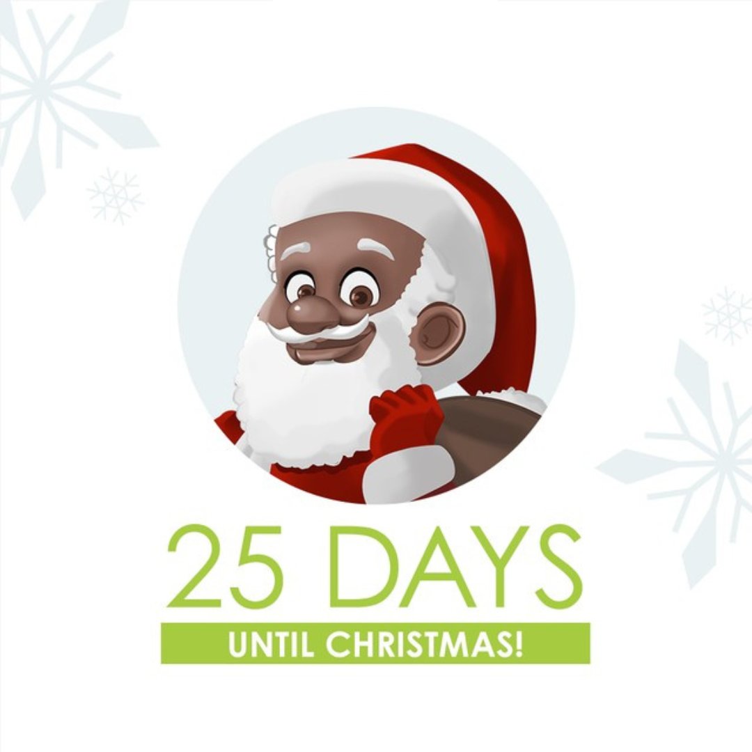 25 👏🏾 more 👏🏾 days 👏🏾 until 👏🏾 #ChristmasDay! Are you going to make #ClarenceClaus’ #nicelist this year? 👀🎅🏾