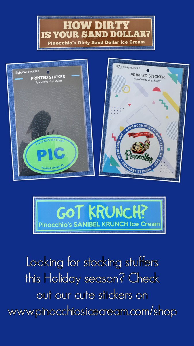 PinocchioSI's tweet photo. This Holiday season we have some cute stocking stuffers for everyone. Check out our cute sticker collection and many more items on https://t.co/6XBJVKCpbV #holidayseason #holidayshopping #Stockingstuffers #pinocchiosicecream #shoponline #pinocchiosstickers https://t.co/344AYAaT5M