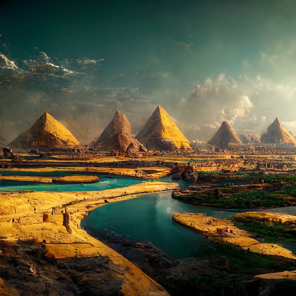 orbin_v's tweet photo. Ancient Egypt was a land of mystery and magic, filled with mystery and magic. #sacred #spiritual #transcendence #illumination #meditation #visual_poetry #Trending #artificialintelligence #generated #aiartcommunity #aiart #digitalartwork #creativeminds #dailyart #pyramid #egypt https://t.co/8Cd3Z0iNL1