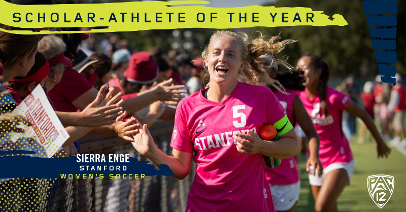 pac12's tweet photo. 5️⃣ years, 3️⃣ Pac-12 Championships, 2️⃣ degrees and 1️⃣ National Championship later, @StanfordWSoccer's Sierra Enge is the 2022 Women's #Pac12Soccer Scholar-Athlete of the Year!

#BackThePac | #GoStanford