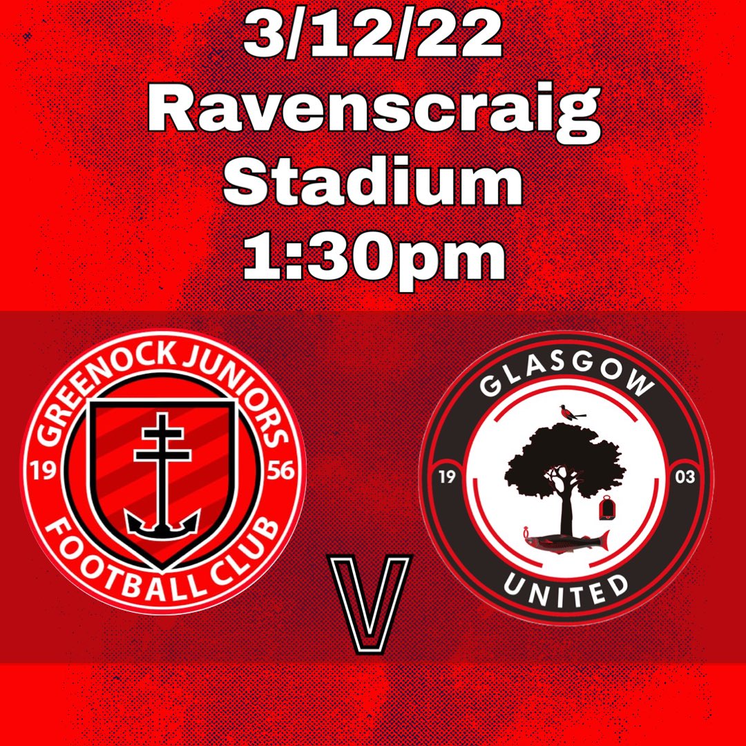 Home vs <a href="/GlasgowUnitedFC/">Glasgow United FC News</a> on Saturday. Kick off 1-30pm. 
Admission £5 Concession £2.50 #monthenock 🔴⚫️