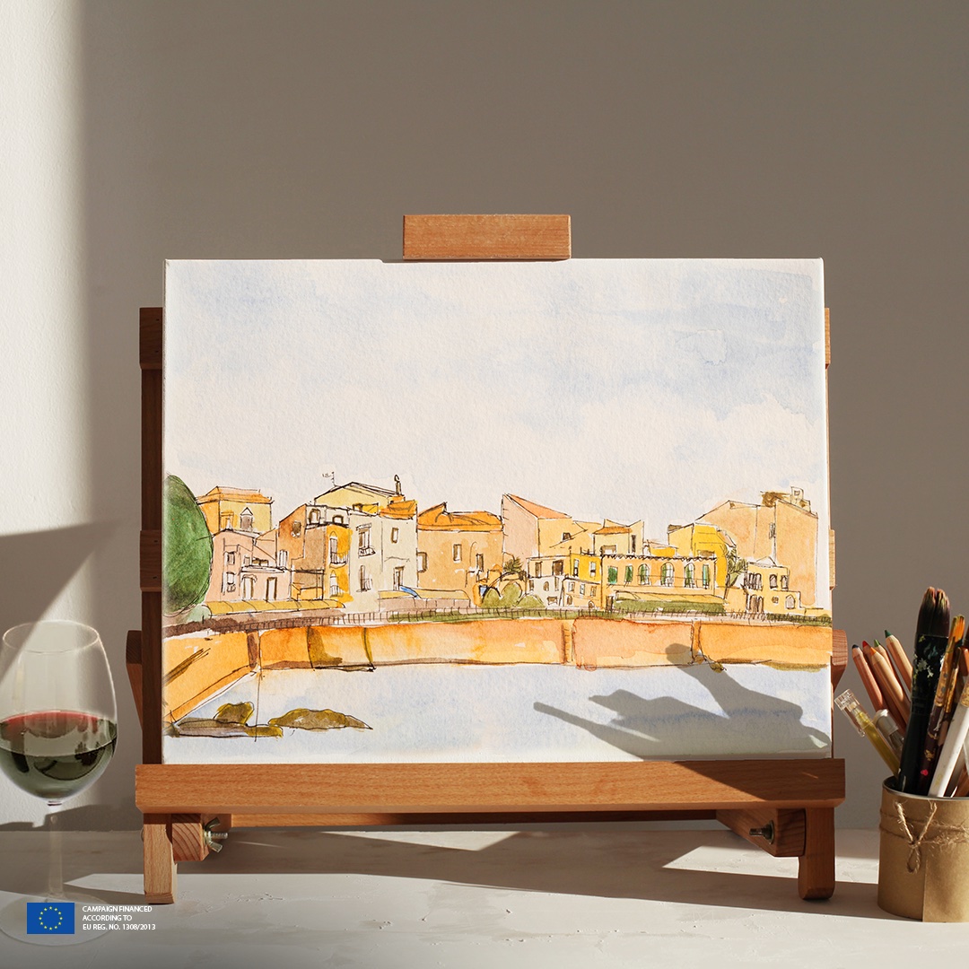 DIY Paint and Sip is a great way to experience Sicily, especially when everyone focuses a little more on the sip than the paint. 😉