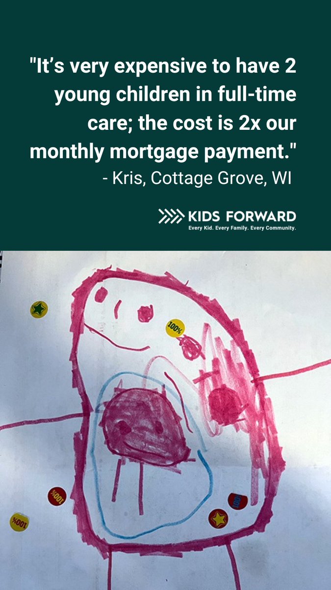 KidsForwardWI's tweet photo. #ChildCare is a huge expense for Wisconsin families. If lawmakers fail to expand the #childtaxcredit, 248K children in Wisconsin would lose out. Let @SenRonJohnson &amp; @SenatorBaldwin know that families need relief now. More on Kris' family here: https://t.co/ZvQi6Gu1fB https://t.co/KhiTG1rQJL