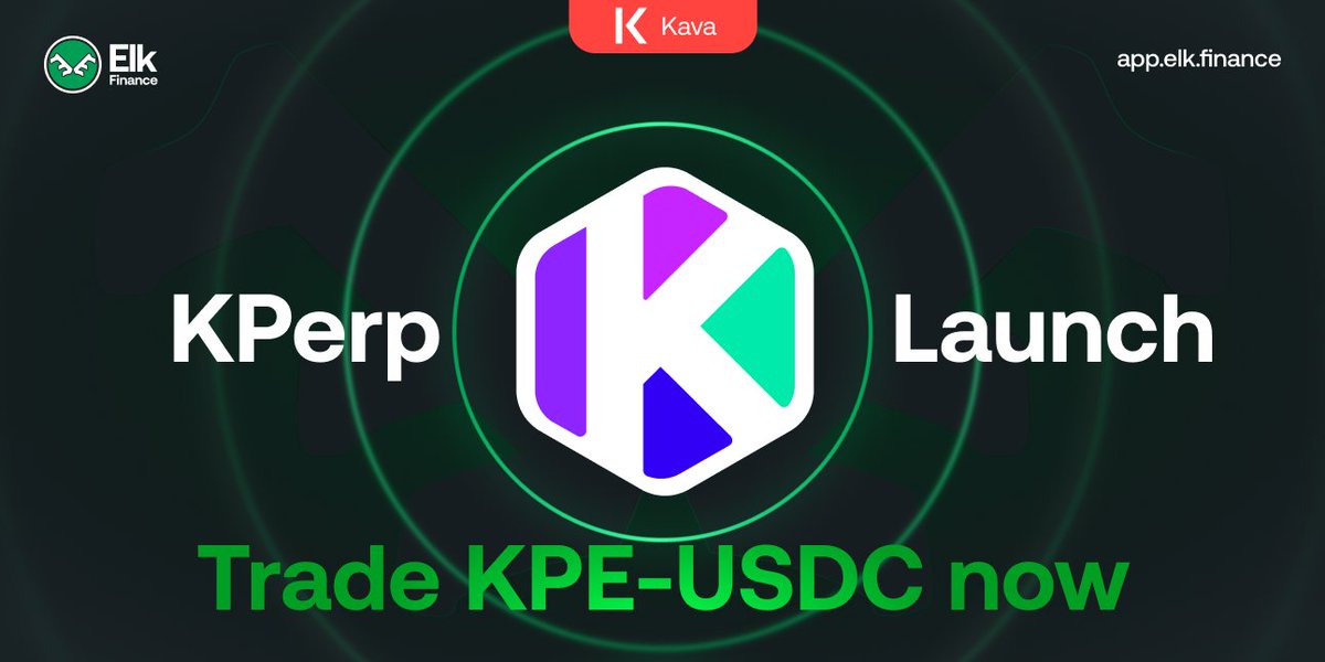 elk_finance's tweet photo. It's time for an #IDO

KPE launches on ElkDex today. Now actually!

@KPerpExchange on @kava_platform EVM

✅Visit Elk today for $KPE - $USDC
✅Initial liquidity: 50K $USDC - 50K $KPE
✅Visit KPerp tomorrow for leveraged perpetual trading, zero price impact swaps, and real yields https://t.co/XWgIBMBwEJ