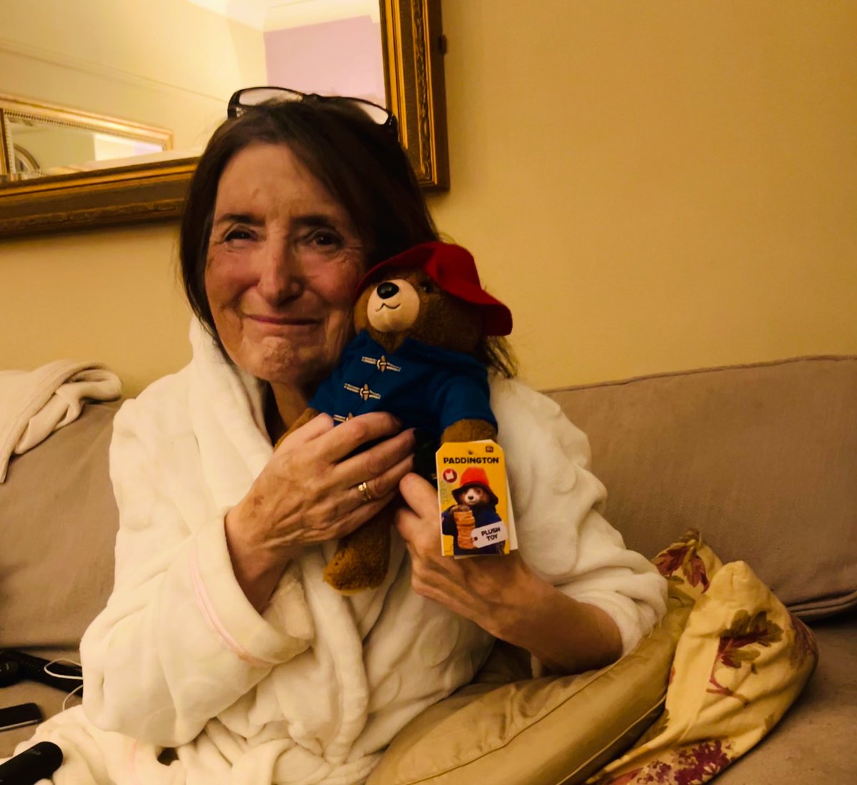 isthatadrienne's tweet image. grandma loves paddington bear aka her lucky mascot. ❤️ 

She looks really well today even though the ugly C word is taking hold. So proud of her and so grateful for these moments ✨ #terminalcancer #fuckcancer