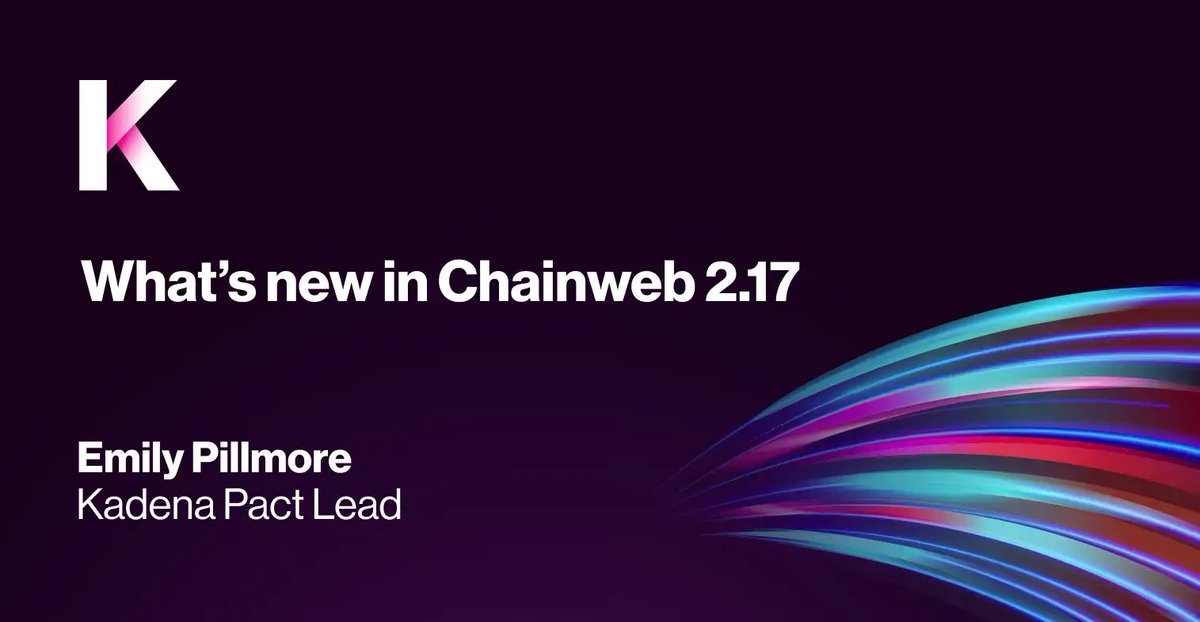kadena_io's tweet photo. Excited to announce that @kadena_io has released a new version of #Chainweb Node, version 2.17. 

This release will change the current #Pact and Chainweb Node experience for dApp developers and users!

https://t.co/afpKGjwfcl https://t.co/cTjW8rJRSL