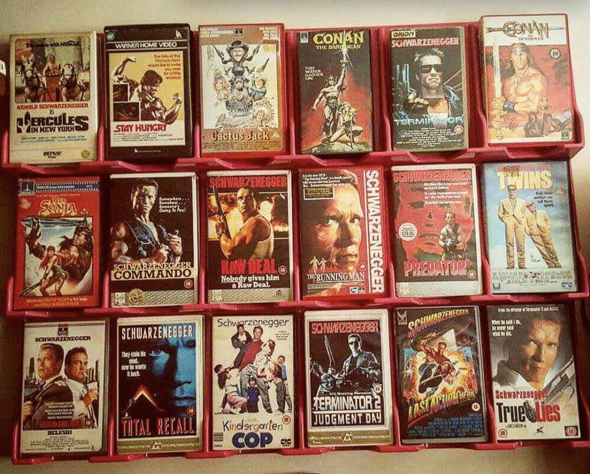 TomPaulWilson's tweet photo. @VideoArchives most of my  Schwarzenegger vhs collection 💪🏻 https://t.co/0pzLU6yaG5