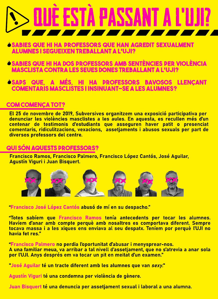 SubversivesCS's tweet photo. @ConsellUJI Vos importa més que Espanya guanye el mundial que hi haja companyes agredides per professors a la vostra universitat #UJIcòmplice https://t.co/MrQcBD8nLg