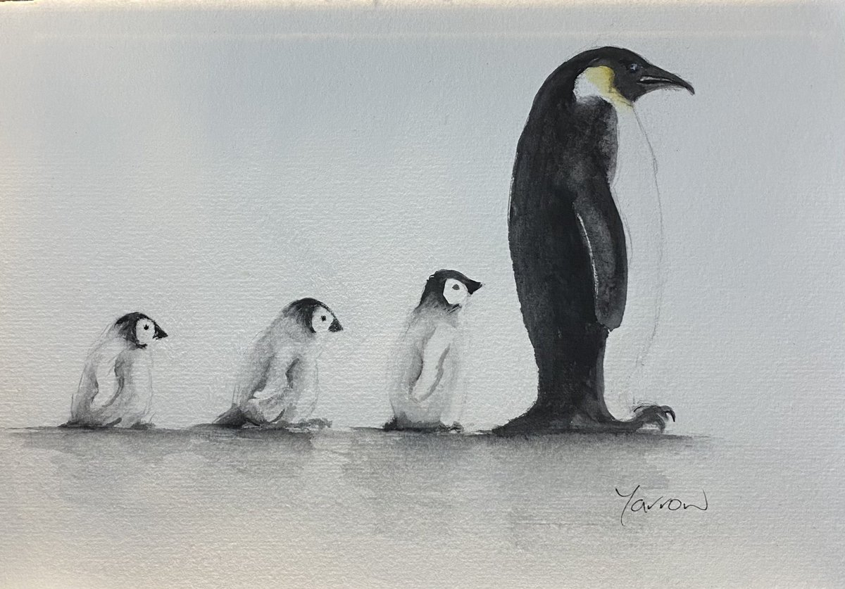 ladysirius1's tweet photo. Are we nearly there yet? Almost! Just over three weeks to go to #Christmas. A small #watercolour #giftidea  of #penguins. #craftmarkets #handmade #madeinscotland #supportthemakers #shopscotland #MHHSBD #UkCraft #originalart #EarlyBiz https://t.co/2d8UzCgxeG