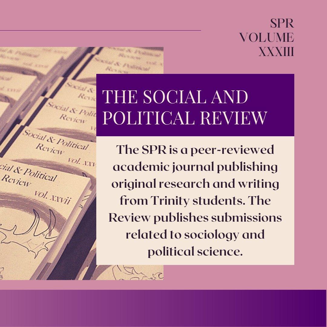 trinityspr's tweet photo. The SPR is now accepting submissions! Articles should be between 1,500 and 6,000 words in length, and should be Harvard referenced. Email submissions to editor.spr.trinity@gmail.com. Submissions close on 17/02/23. Further information is available on our website and social media. https://t.co/Fx7Lsapw6d
