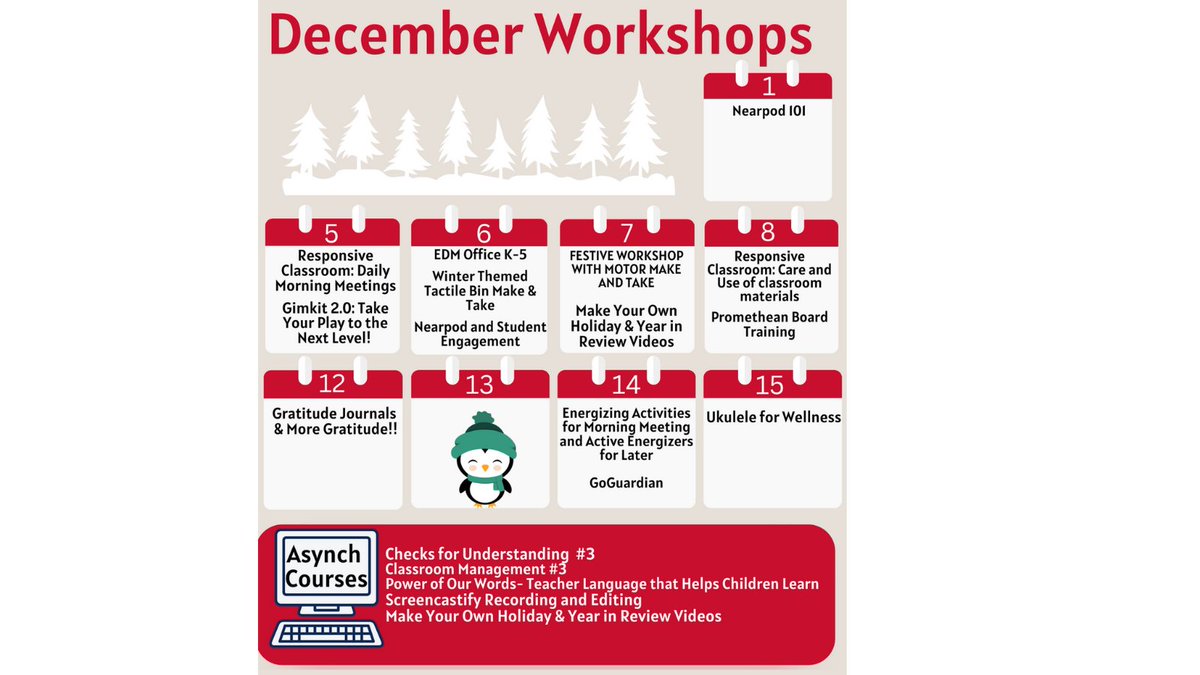 Check out what is in store for December! #canandaiguaproud #professionaldevelopment