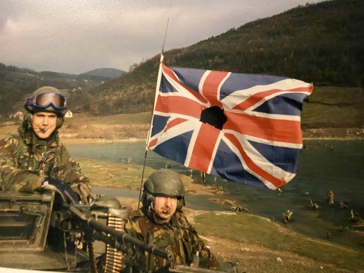 Richard Sunderland (@orgsund) on Twitter photo <a href="/ChurchillsOwn/">Queen'sRoyalHussars</a> <a href="/CO_5RIFLES/">CO 5 RIFLES</a> Great read. Thought you’d appreciate this. Proudly flying the Black Pig at Black Dog checkpoint somewhere between Mrkonjić Grad and Banja Luka. January 1996. <a href="/ChurchillsOwn/">Queen'sRoyalHussars</a> <a href="/CO_5RIFLES/">CO 5 RIFLES</a> Great read. Thought you’d appreciate this. Proudly flying the Black Pig at Black Dog checkpoint somewhere between Mrkonjić Grad and Banja Luka. January 1996.