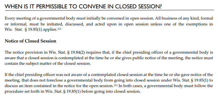TomMathies's tweet photo. @sgirard9 "Every meeting of a governmental body must initially be convened in open session" https://t.co/p7ReAaDrqS