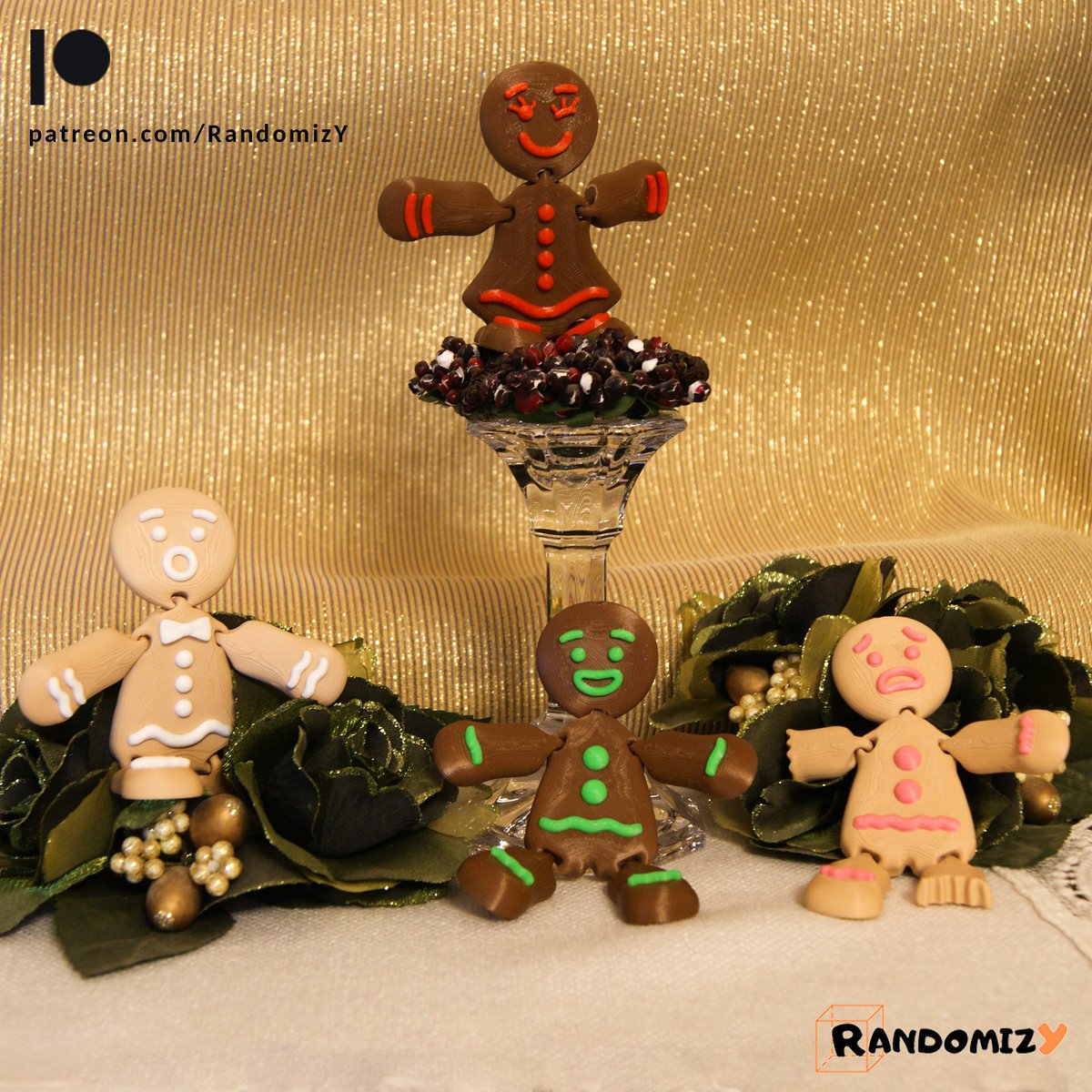 Ladies and Gentlemen!

It's with great joy that I present you my first ever articulated print-in-place design! 😁

And, what's better than a collection of cute little Gingerbread Men (and Woman) as first model? 🍪🎄

Enjoy!

patreon.com/RandomizY

#3Dprinting #Xmas #RandomizY