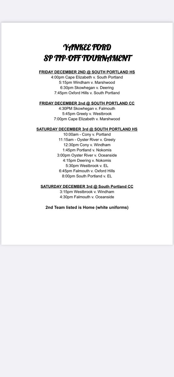 Come check out some great preseason high school hoops this weekend. <a href="/SPREDRIOTS/">South Portland Red Riots Athletics</a> #yankeeford