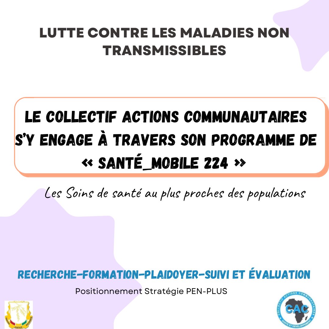 Notre programme de <a href="/224Sante/">Santé Mobile 224</a> Santé mobile 224 a connu sa phase pilote en 2021. Nous avons ainsi constaté un besoin pressant pour ce type de programme au sein de la population,afin d’améliorer leur état de santé et de contribué à la CSU. <a href="/guinee_oms/">OMS Guinée</a> <a href="/kizerbogeorgesa/">Georges Alfred Ki-Zerbo</a> <a href="/WHOAFRO/">WHO African Region</a>