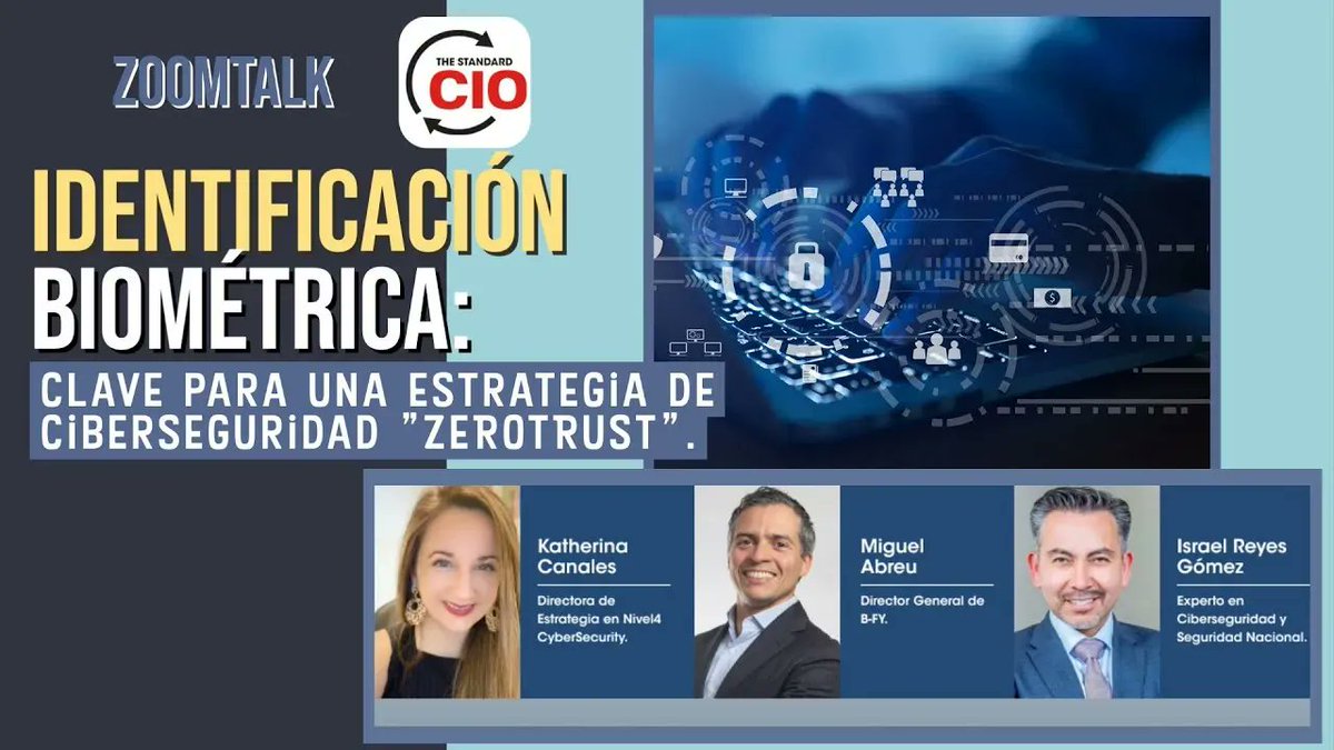 We_are_BFY's tweet photo. Te invitamos a revivir el #ZoomTalk de The Standard CIO en el que @miguel_abreu, @KatheCanales e @IsraelGReyes conversaron sobre la Identificación Biométrica como clave para estrategia #ZeroTrust.
https://t.co/KIcloRQvvm
#Biometrics #IDaaS #Ciberseguridad https://t.co/sDuzO3opt4