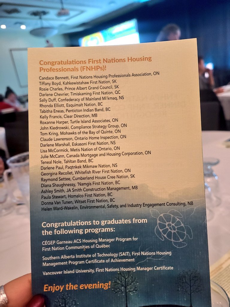 eyvette_hr's tweet photo. Congratulations to the First Nation Housing Professionals!
Tonight we gather for the convocation & recognition ceremony ππ.
I am honored to be here with my mom, Rhonda Elliott, to recognize her for her designation & 22 yrs of service.
#FirstNationsHousing @FNHPA_APHPN https://t.co/UVp7yNKnQy
