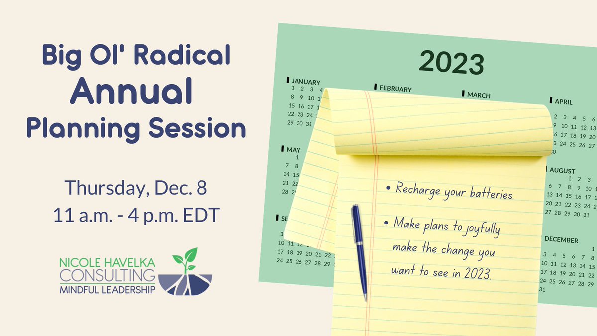 Stop feeling like you're constantly behind.

Or like you're unworthy of taking time to rest.

PLAN your 2023 with YOUR priorities in mind at The Big 'Ol Radical Annual Planning Session Dec. 8.

#TimeManagement #Burnout

More: bit.ly/3y33d8I