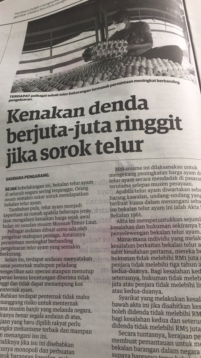melayu69's tweet photo. @BuletinTV3 @BernamaTV @UtusanMalaysia @BeritaHarianSG PMMPIN MNA YG BRANI NK DENDA BRJUTA PD PNGELUAR TELUR? KCUALI KITA NI YG JD PMMPIN YG xAMIK RASUAH LNGSUNG. https://t.co/Kd8fDRGGjC