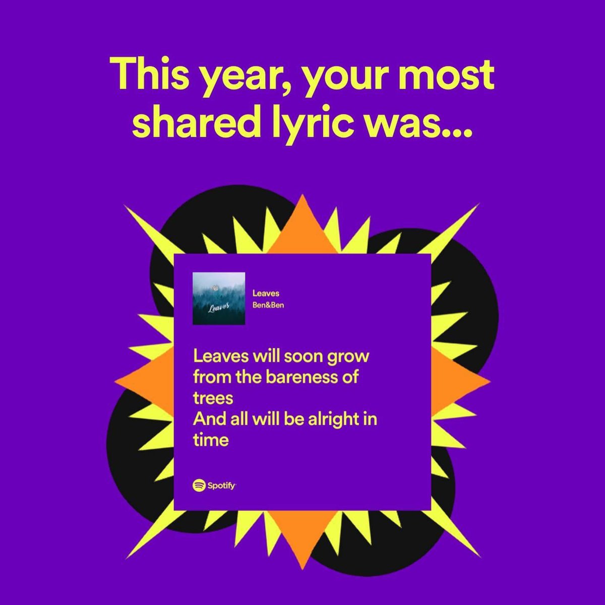 BenAndBenMusic's tweet photo. Heyyy congrats for making it through this crazy year (lapit na)! As much as you’ve been here for us.. We hope our music has been there for you too, through the ups and downs of life this 2022. Love you, Liwanag 💙💛 #SpotifyWrapped https://t.co/MbuK2sO9YH