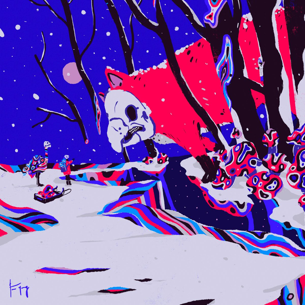 GM ☀️
Winter moods marked by a temperature drop ❄️💀❄️

"The Winter Guardian" on <a href="/SuperRare/">SuperRare</a> 
-
#nftcommunity #nftart #NFTartist