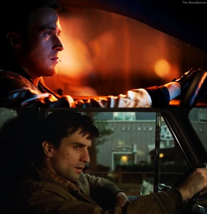 PunisherNoir's tweet photo. Driver &amp; Travis Bickle 
#RobertDeNiro #RyanGosling #taxidriver #Drive #SIGMA https://t.co/JpyxDaXyvV