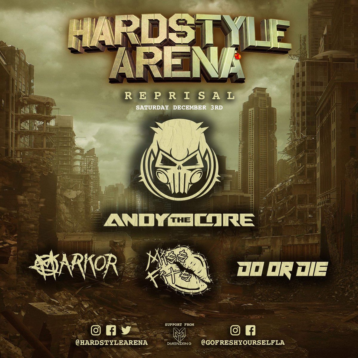 🎉 CONTEST TIME! 🎉
Hardstyle Arena: Reprisal is THIS SATURDAY and to celebrate 10 years of Andy the Core, we are giving away 3 guest passes! 
💥Rules💥
📍 Like and Share this post 
📍 Tag 2 People who you would take
📍 Follow <a href="/HardstyleArena/">Hardstyle Arena</a>, <a href="/gofreshyourself/">Fresh Entertainment</a> and <a href="/gio_designsla/">Gio</a>!