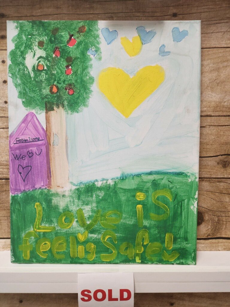 Love is feeling safe! This painting says so much without saying much at all. This is why my HDIS team works so hard throughout the year to put on our Annual Holiday Event. 200 children in Foster Care will be smiling on the 10th. #livingourvalues #PacCentral 🎄💕