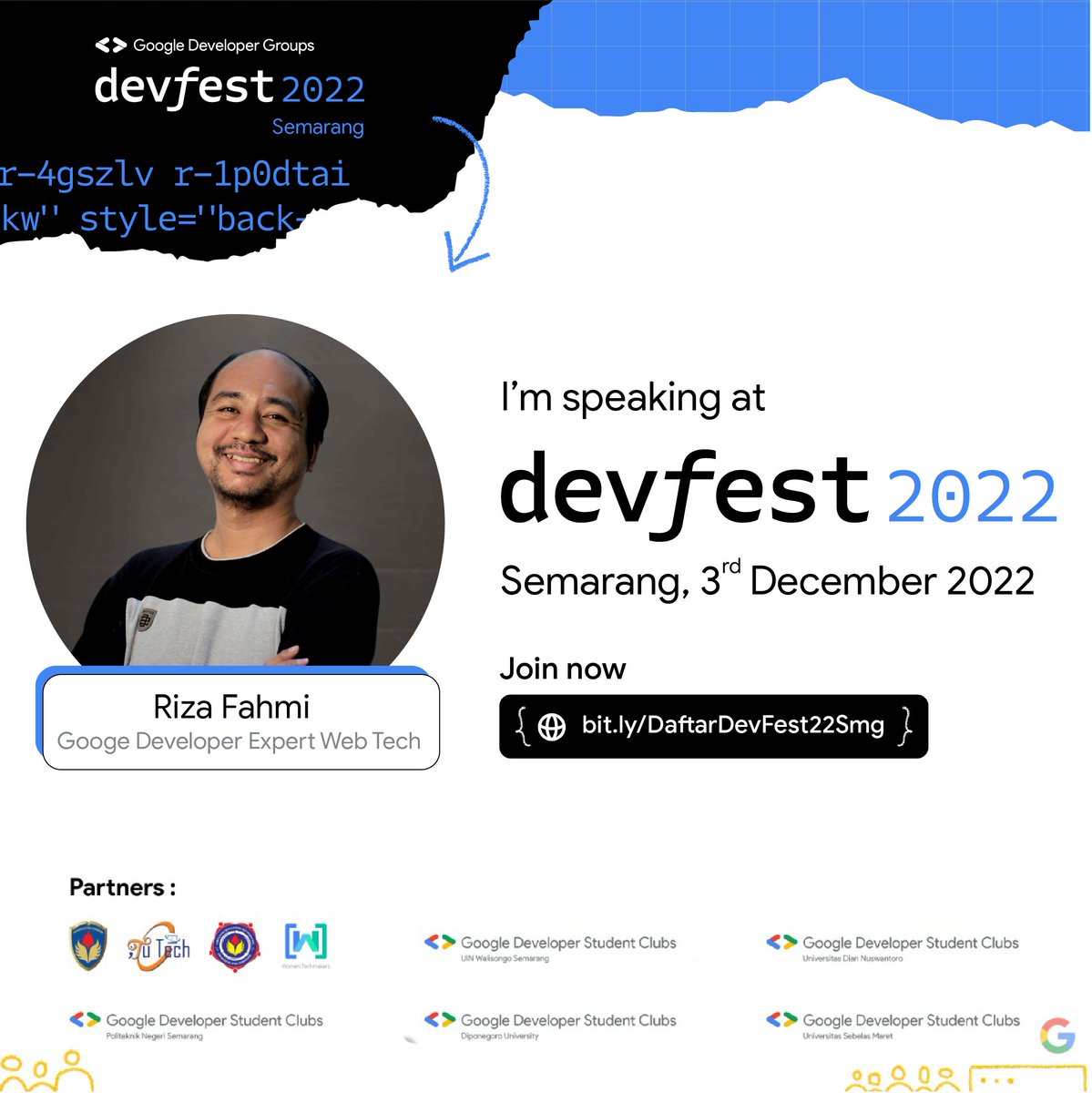 GDGSemarang's tweet photo. DevFest Semarang 2022 speakers line up!

Register now at https://t.co/HBtOiv52Z3 

#GDGSemarang #DevFest2022 #google #googledev #googledevfest22 #googledevfestindo  #devfest #devfest22 #devfestindonesia #wtm #wtm2022 #googledevelopergroup #womantechmaker https://t.co/xSHSMyizTh