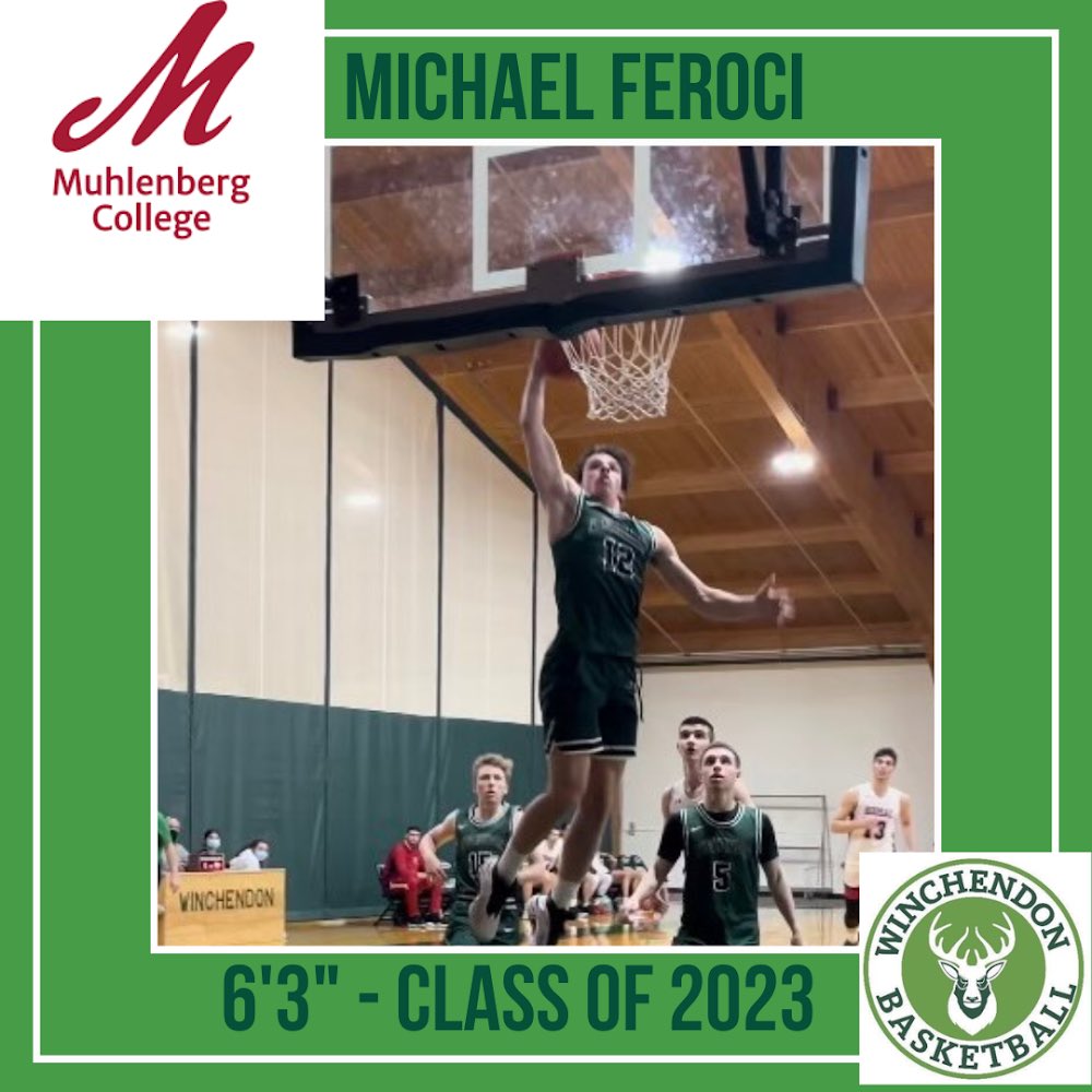 WinchHoops's tweet photo. Excited to announce @MichaelFeroci acceptance and commitment to further his athletic and academic career at @MuhlenbergMBB! @NERRHoops @MassEliteHoop @NEPrepBB @BridgetFeroci https://t.co/RVr7TmdzfV
