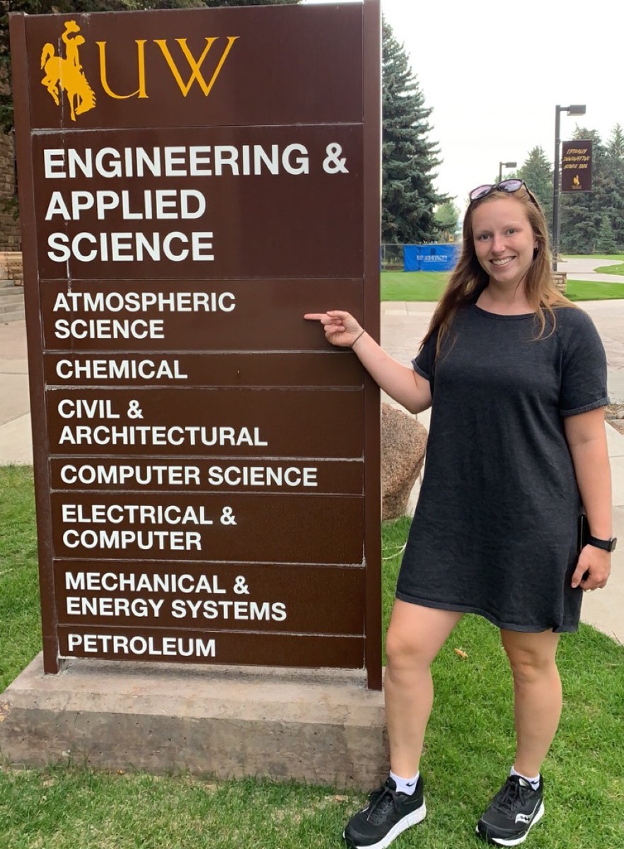 uwyoatsc's tweet photo. This week in people of ATSC: Morgan is testing Cloud Probes with her new design of the UWYO droplet generator. When she isn't working, she's in the gym, skiing, and watching horror movies. https://t.co/pjX9uwNhlP