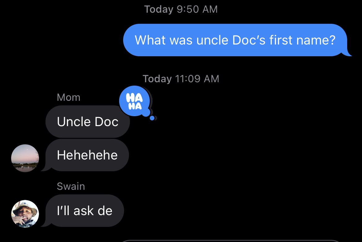 HeyChelseaMari's tweet photo. @beyoutifulfaith @DarrinBaldridge Broderick and Howard

BTS: I had to text my family for my uncle Docs actual name. https://t.co/gU1Czdapeo