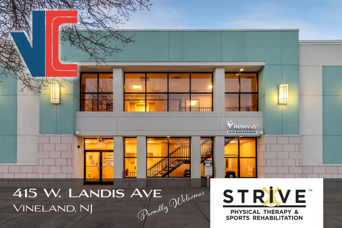 VCCRealEstate's tweet photo. @VCCRealEstate is proud to welcome Strive Physical Therapy &amp; Sports Rehabilitation to our newly renovated office building at 415 W. Landis Ave. in #Vineland, NJ. https://t.co/4nr2y3pg50 https://t.co/VgcZSO9mak