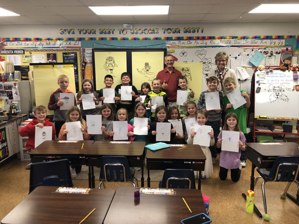 What a great experience learning how to draw from author/illustrator, Gary Harbo! <a href="/kwpublicschools/">K-W Public Schools</a> #whatmakeskwgreat  🎨✍️