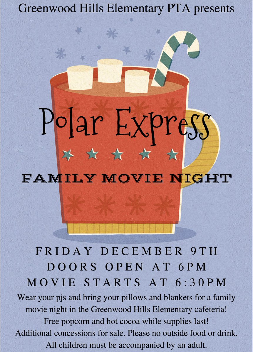 gheeagles's tweet photo. Join us Friday, December 9th at 6 pm for a movie in the cafeteria!! https://t.co/j9j5zOd7Tb