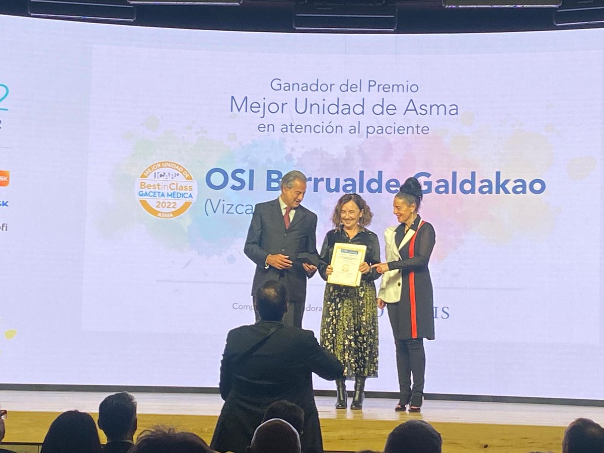 🥇🥇Barrualde-Galdakaoko ESIak bi BiC 2022 Sari irabazi ditu. ZORIONAK GUZTIOI!!! #PremiosBiC2022
🏆Asma unitaterik onena pazientearen arretan.