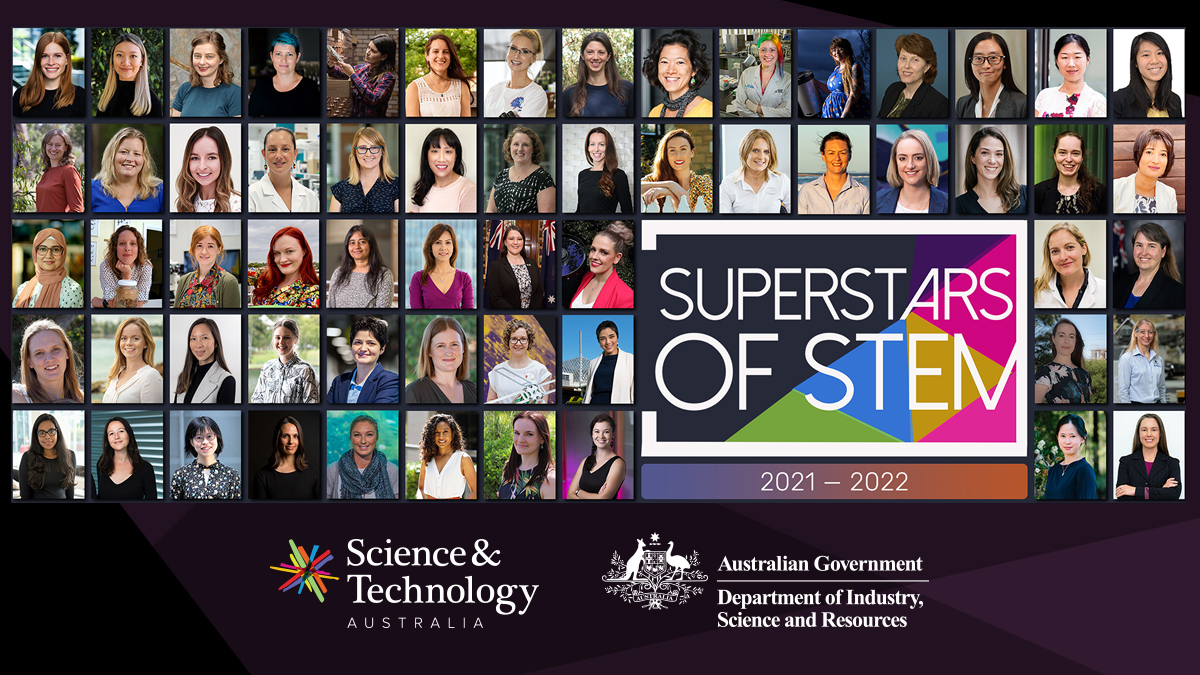 ScienceAU's tweet photo. Today we celebrate the graduating 2021 #SuperstarsofSTEM. What an inspiring constellation of stellar #WomeninSTEM. They’ve done so much to boost diversity of science experts in the media, and inspired so many young people about studying STEM. https://t.co/nhRVA4aOhN