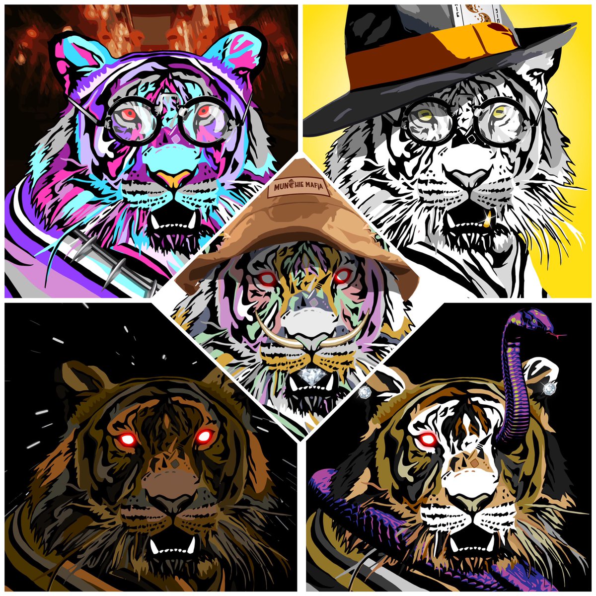 Minted five more Tigers 🐅 🥳🥳<a href="/themunchiemafia/">Munchie Mafia</a> #tonythetiger #rt4xp LFG!!!🎉🎉🎉
Mint your tigers at official munchie mafia website themunciemafia.com 
Huge discount rn 🤩🤩🤩 don't 🛌
#NFTs #NFT #NFTartwork #NFTProject #NFTCommunity