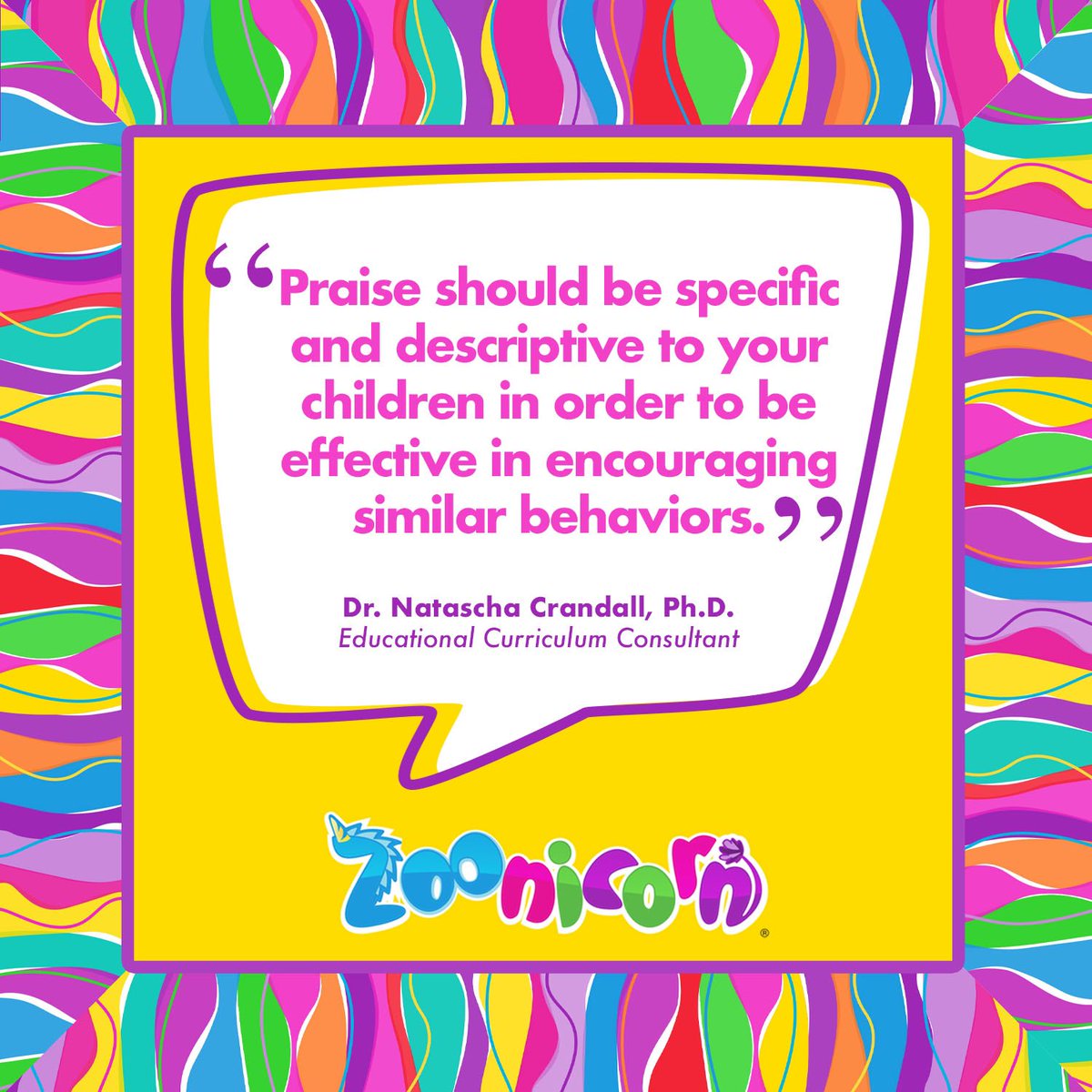 zoonicorn's tweet photo. Here's a great insight on social emotional learning from our Educational Curriculum Consultant, Dr. Natascha Crandall, PhD!
Read some of Dr. Natascha Crandall's blog posts at the link in our bio!
#Zoonicorn #effectivepraise #praise #SocialEmotionalLearning https://t.co/VYkVE83SSa