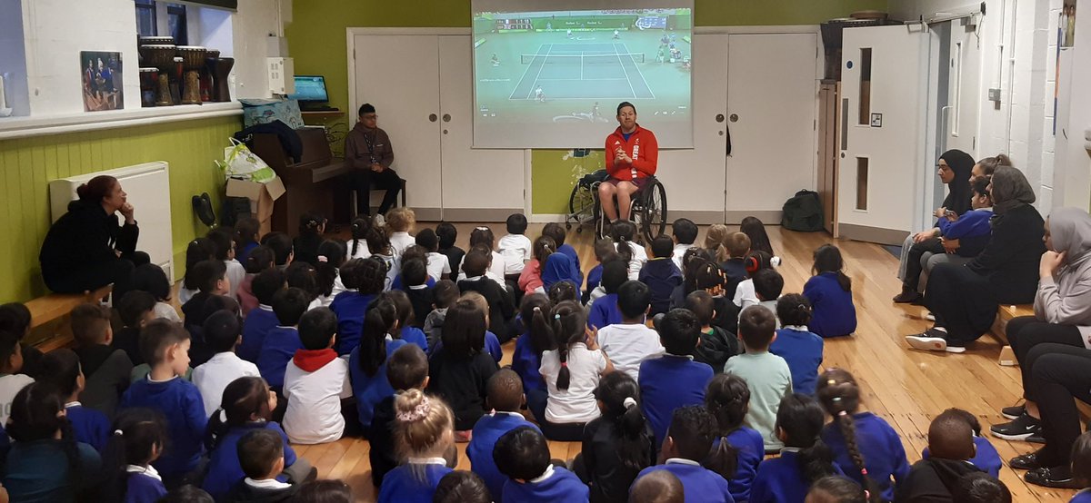A busy day <a href="/AllSaintsSchBD5/">All Saints, Bradford</a> putting near 700 every pupils through their paces with the inspirational Paralympian <a href="/AntCotterill/">Antony Cotterill</a> . @sportsfs