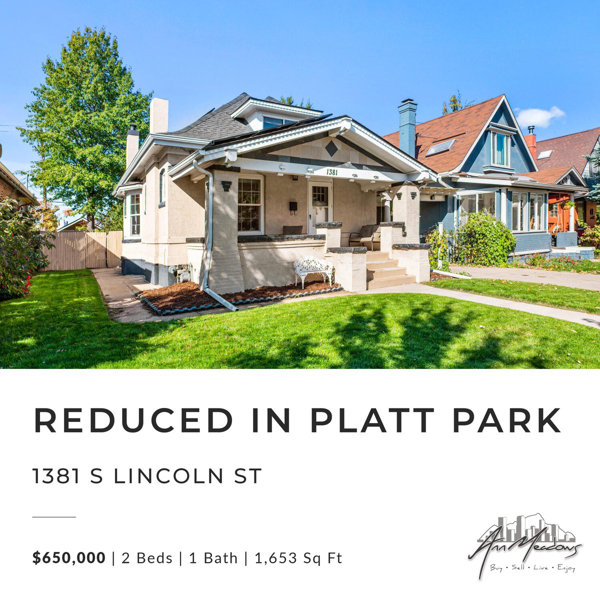 Don't miss the opportunity to live in #PlattPark at this amazing new price! This light-filled charmer is within blocks of so many of the neighborhood favorites - Adelitas, GB Fish & Chips, Snarfs, and more! #denverbungalow #remaxhustle #denvercolorado