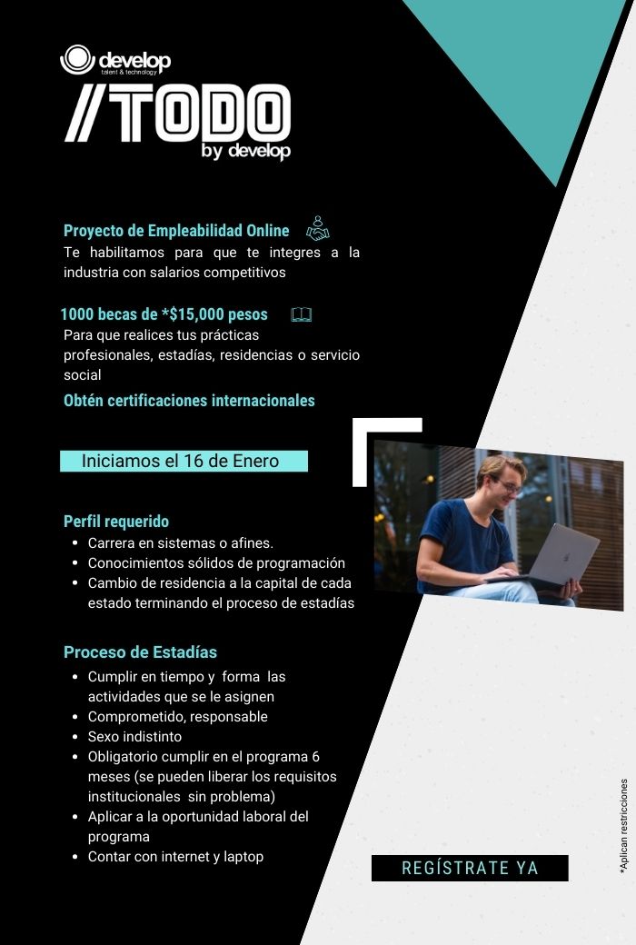 mx_develop's tweet image. Únete a nuestro proyecto de empleabilidad donde podrás capacitarte y realizar tus prácticas profesionales, estadías, residencias o servicio social. ¡Comenzamos el 16 de enero!
Regístrate aquí: bit.ly/3EPa2xm