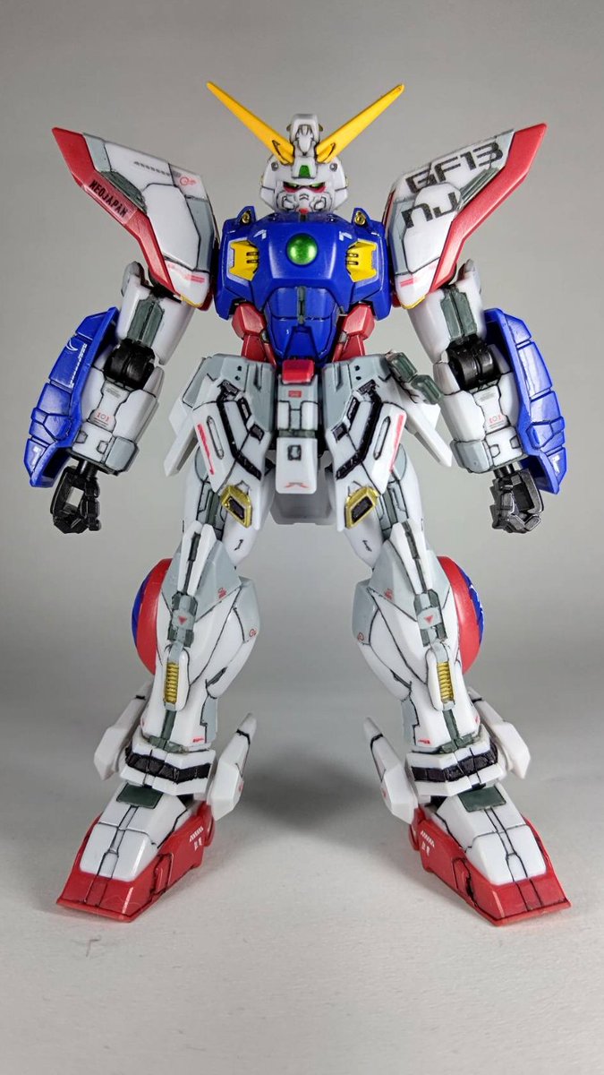 ebihon_0727's tweet photo. シャイニングガンダム
Gフレームのシャイニングを加工してみました。
動くし情報量も多いので楽しめるキットでした！
なによりGガンダムが好きなので。
＃ガンプラ　＃プラモデル　＃機動武闘伝Gガンダム　＃GF13-017NJ　＃シャイニングガンダム　＃Gフレーム　＃部分塗装 https://t.co/bOeq9yOVXW