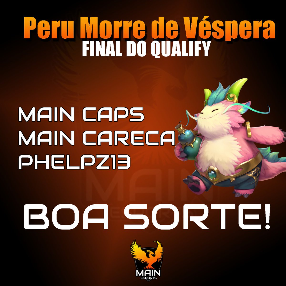 esports_main's tweet photo. Jajá começa a final do qualify do 3º Peru Morre de Véspera 🦃🦃🦃🦃
Nossos meninos estão preparadíssimos para garantir a vaga da GRANDE FINAL
Vamos desejar boa sorte para os guerreiros
#GOMAIN https://t.co/YoBKvwKGVF