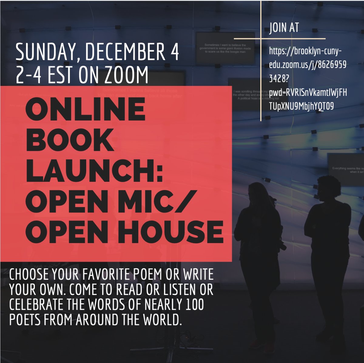 100HardTruths's tweet photo. Reminder that our open mic is Sunday 2-4 on zoom! Anyone can join and share poetry you love or poetry of your own! https://t.co/WspXSXOHFY